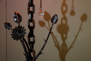 Fleur d'Enfer d'Arzée création luminaire, sculpture objet d’art métallique Tarek Jaffar, givraines loiret 